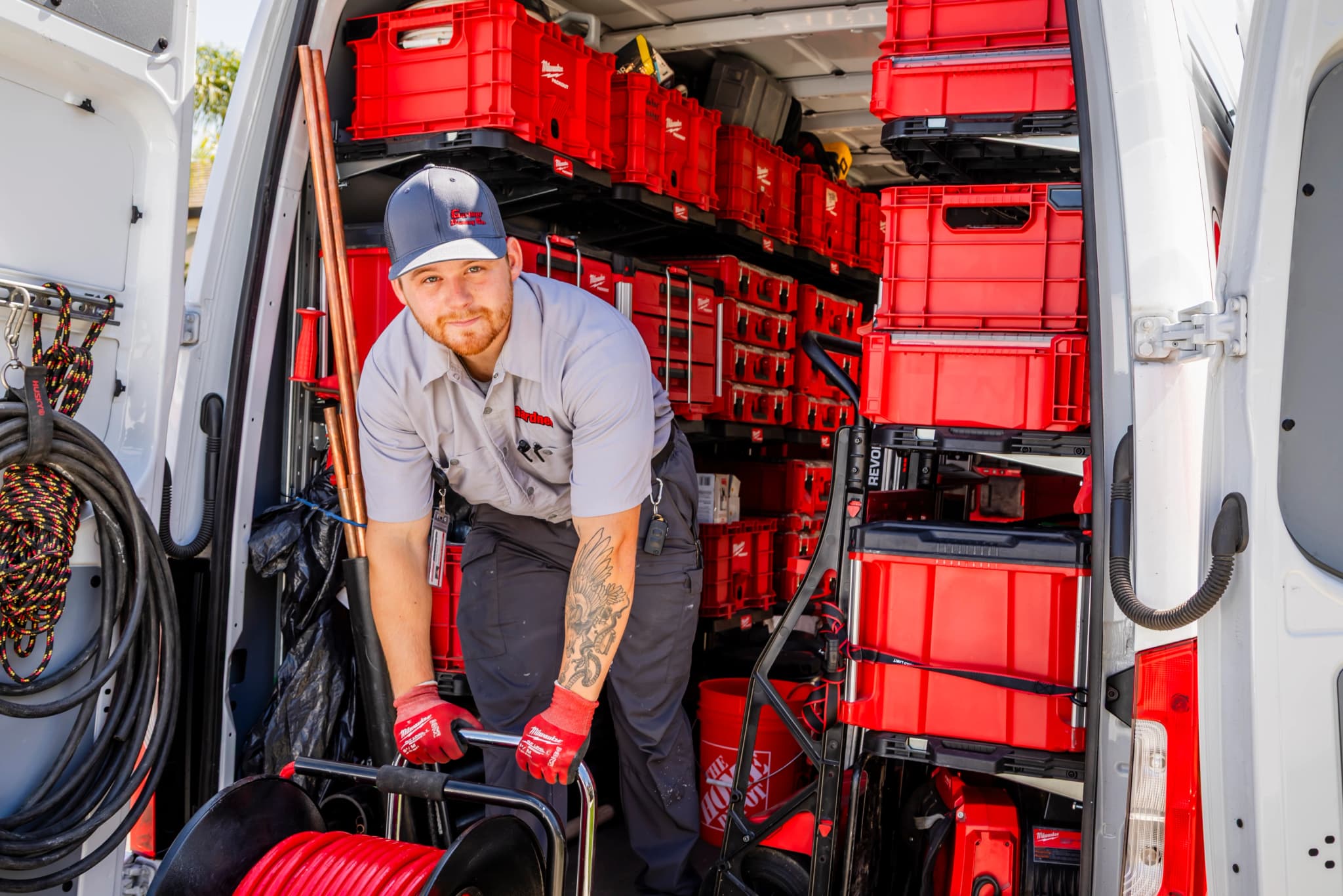 Commercial plumbing crew on a jobsite