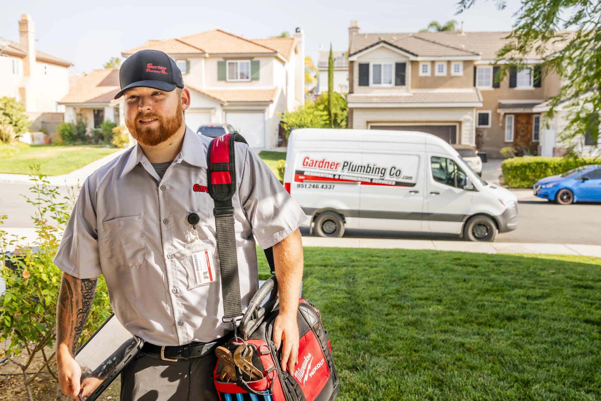 Emergency drain cleaning service - technician responding to urgent blockage